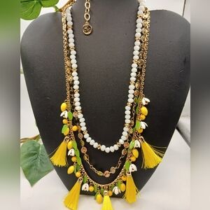 Lilly Pulitzer Lemon Grove Tassel Necklace NWT